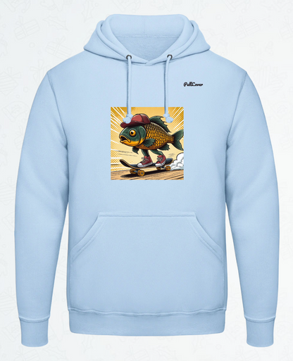 Hoodie Skateboard-Fisch