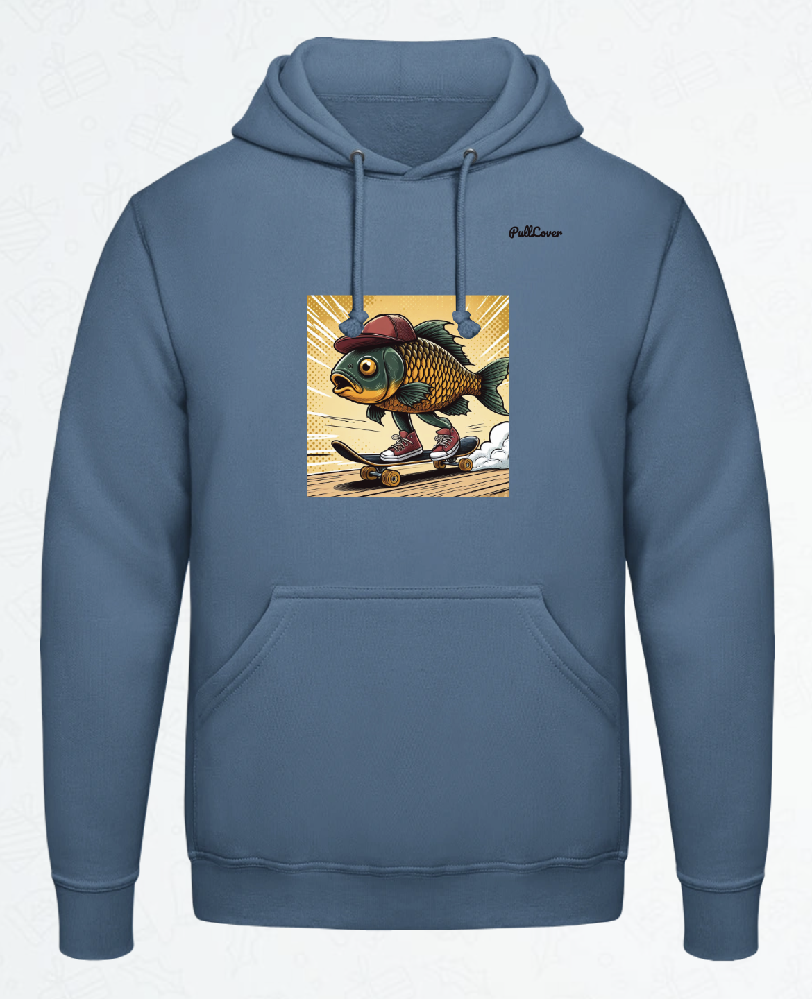 Hoodie Skateboard-Fisch