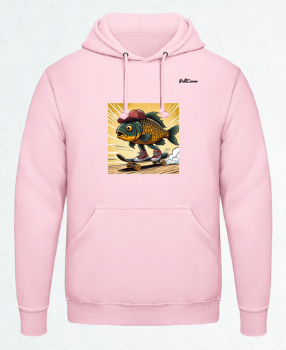 Hoodie Skateboard-Fisch