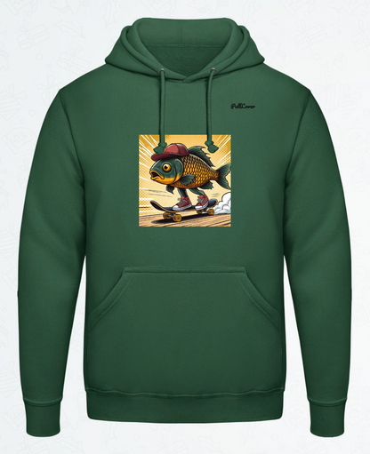 Hoodie Skateboard-Fisch