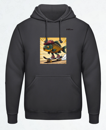 Hoodie Skateboard-Fisch