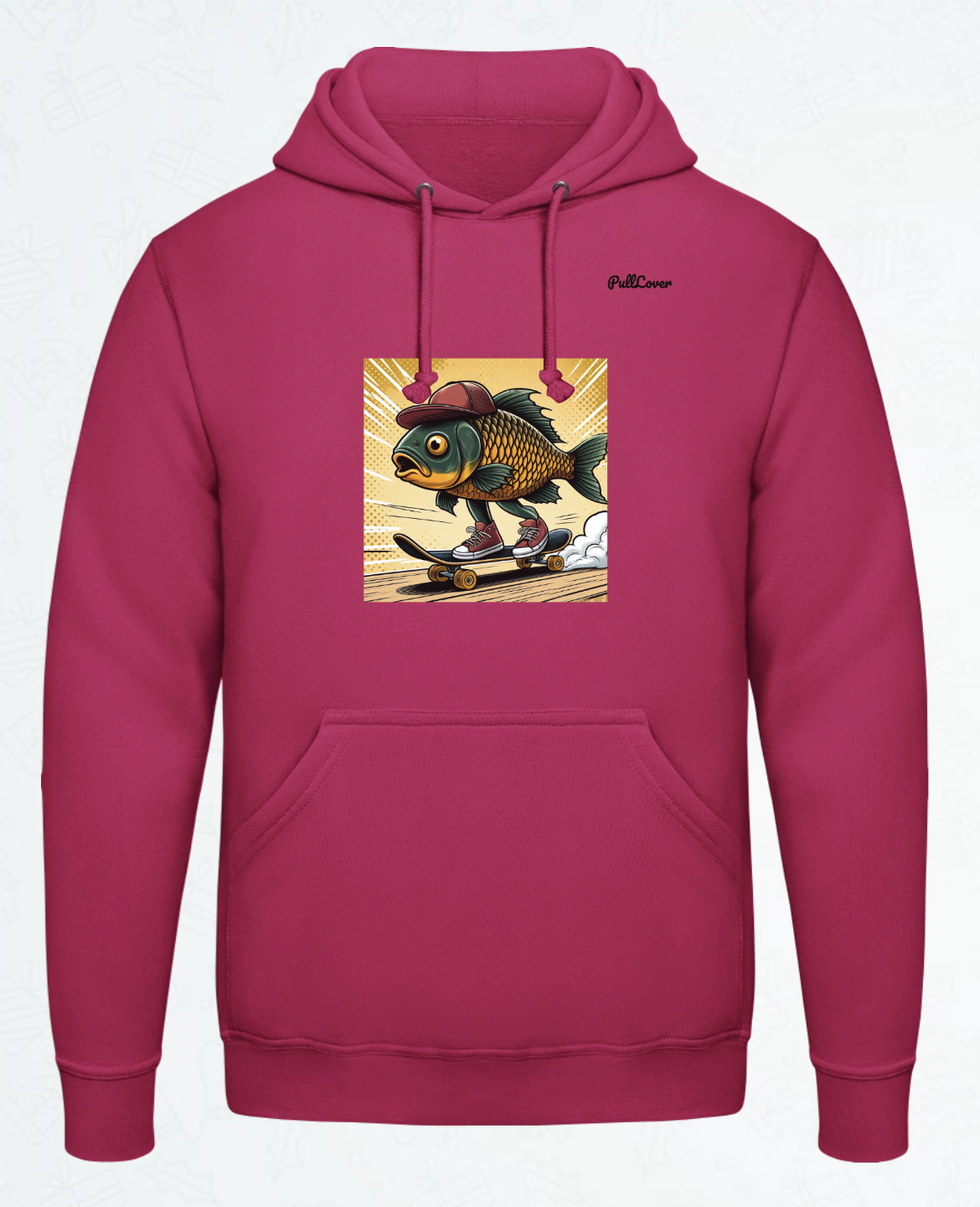 Hoodie Skateboard-Fisch