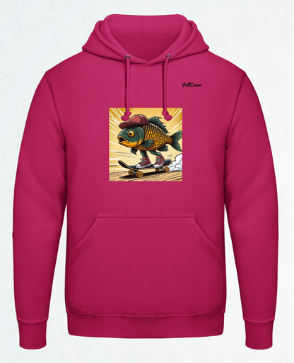 Hoodie Skateboard-Fisch