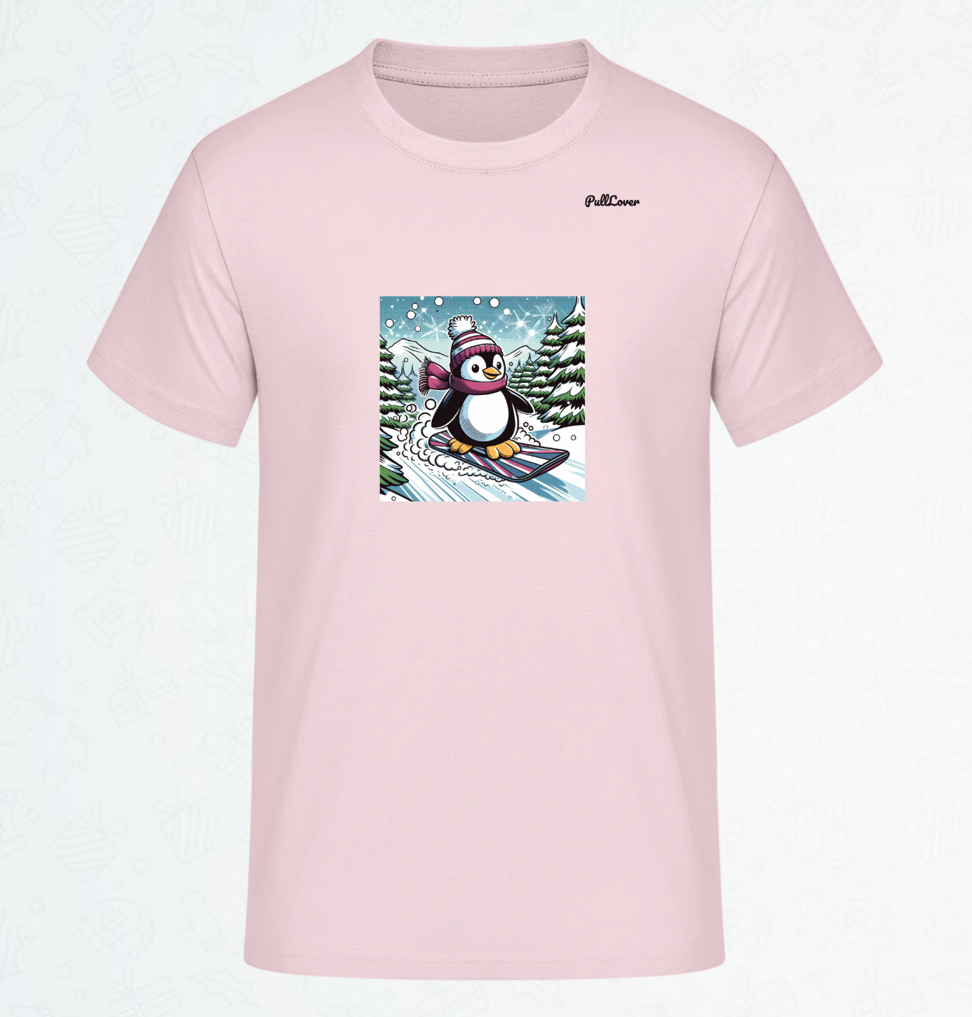 Herren T-Shirt Snowboard Pinguin