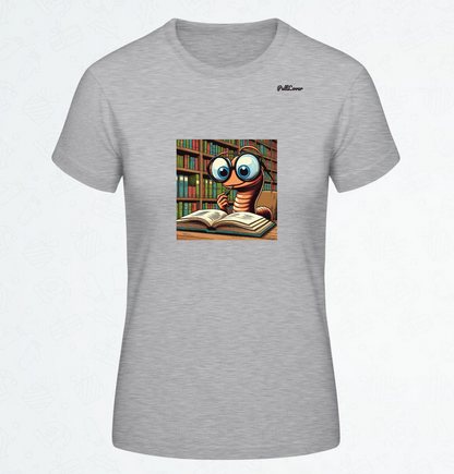 Damen T-Shirt Bücherwurm