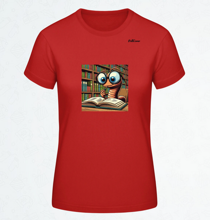 Damen T-Shirt Bücherwurm