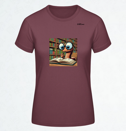 Damen T-Shirt Bücherwurm