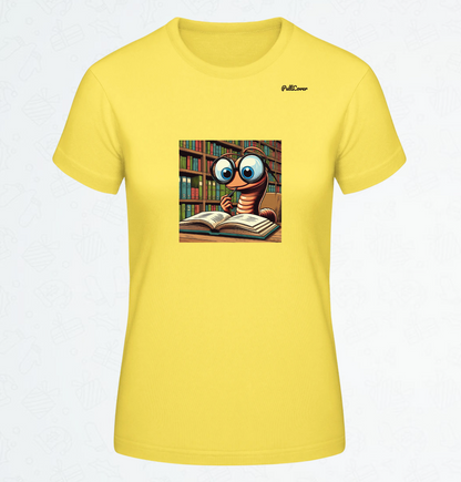 Damen T-Shirt Bücherwurm