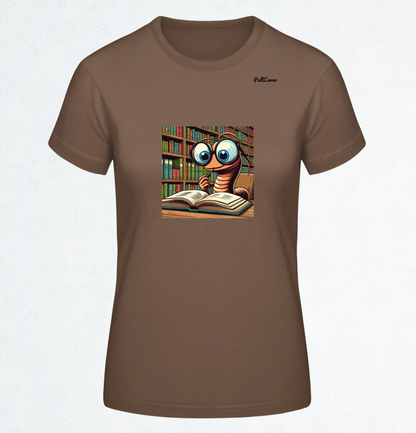 Damen T-Shirt Bücherwurm