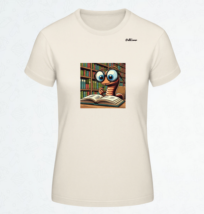 Damen T-Shirt Bücherwurm