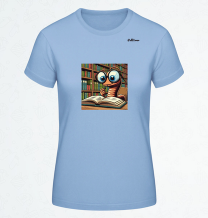 Damen T-Shirt Bücherwurm