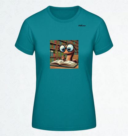 Damen T-Shirt Bücherwurm