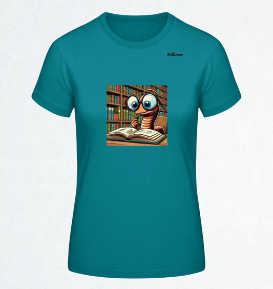 Damen T-Shirt Bücherwurm