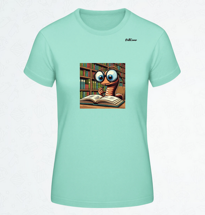 Damen T-Shirt Bücherwurm