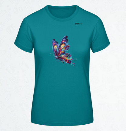 Damen T-Shirt Schmetterling