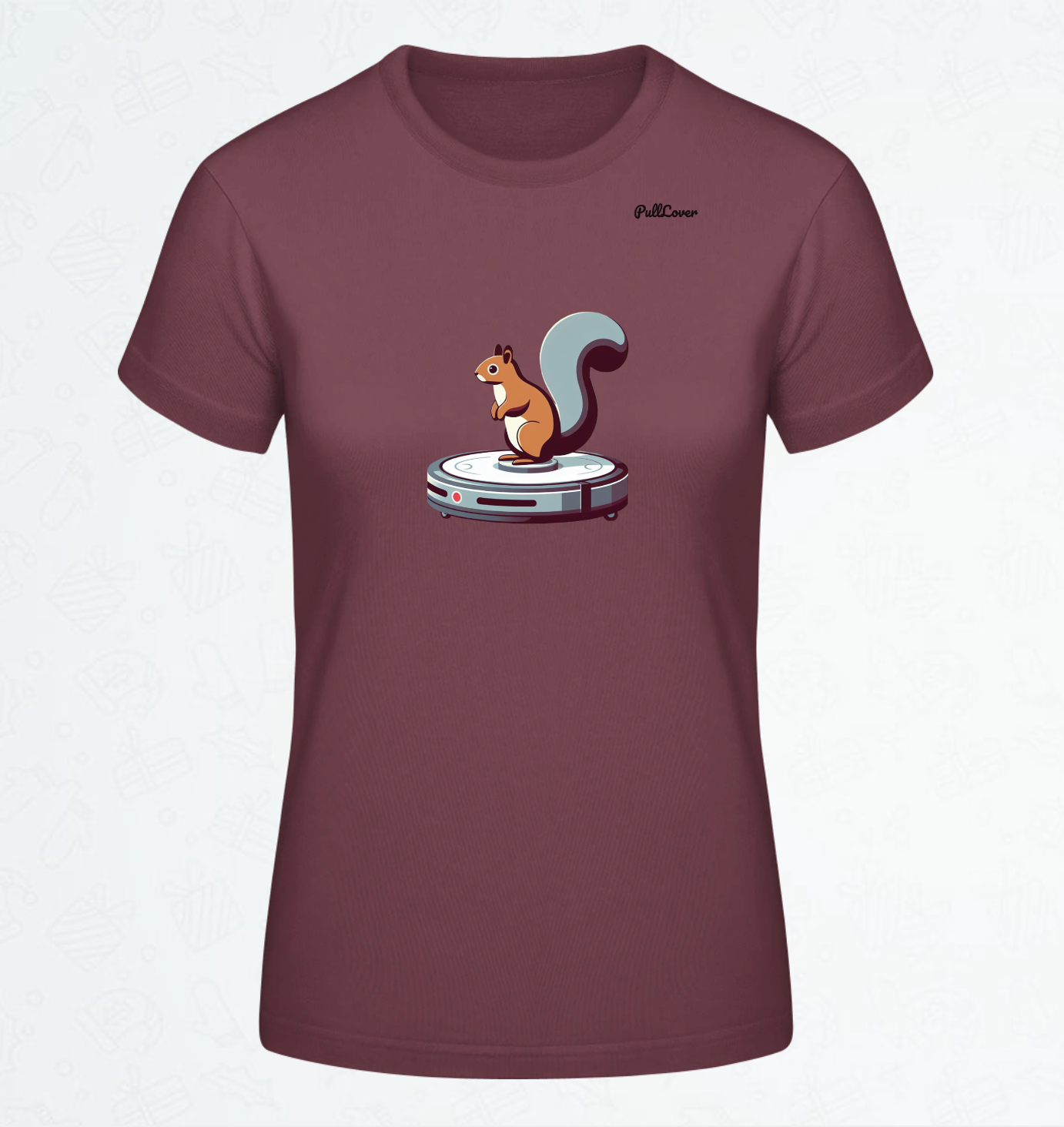 Damen T-Shirt Eichhörnchen Robo-Staubsauger