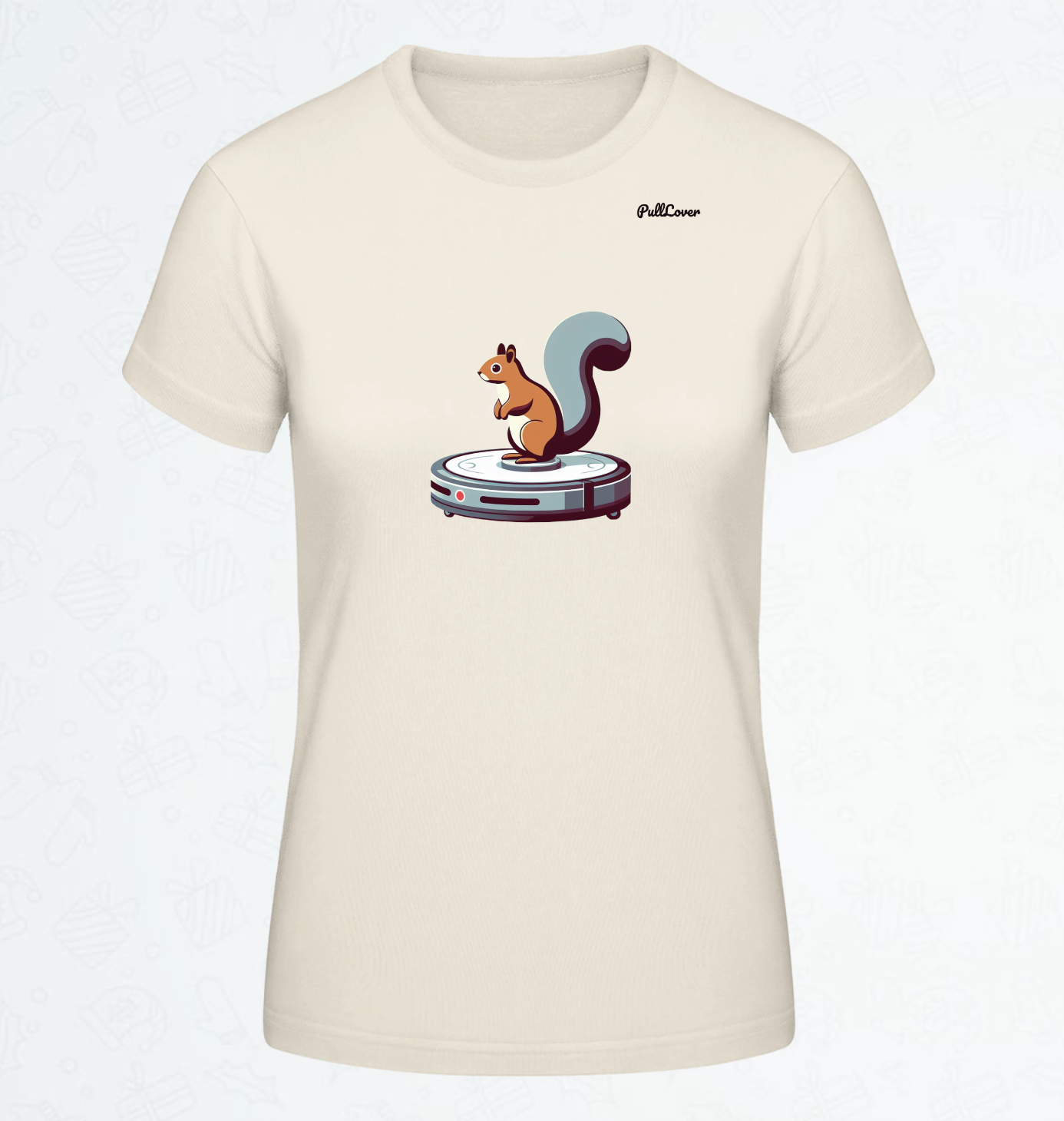 Damen T-Shirt Eichhörnchen Robo-Staubsauger