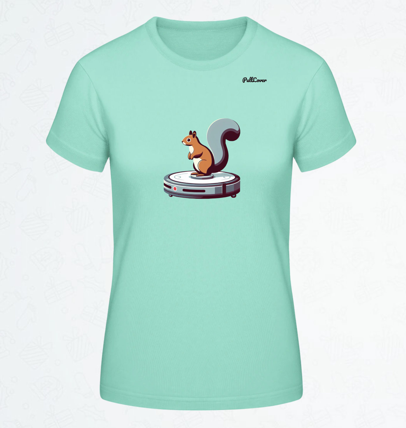 Damen T-Shirt Eichhörnchen Robo-Staubsauger