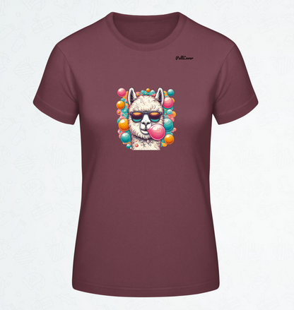 Damen T-Shirt Lama