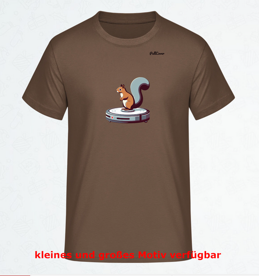 Herren T-Shirt Eichhörnchen Robo-Staubsauger