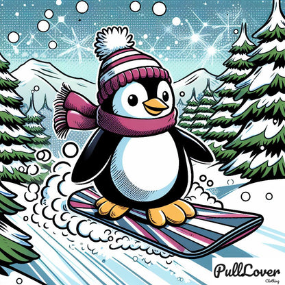 Hoodie Snowboard-Pinguin